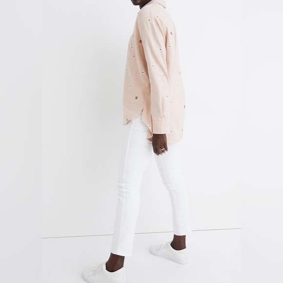 LAST PRICE REDUCTION Madewell Embroidered Daisy Button Down Shirt Women’s XS - Picture 2 of 6